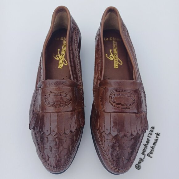 *??? GIORGIO BRUTINI Le Glove Men\'s Leather Kiltie Loafers Brown (Size 9 ¹/₂) main image 8
